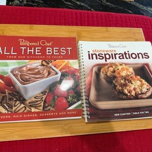 The Pampered Chef Cookbook Set - Red and White